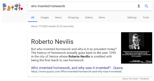 Google Roberto Nevilis search screenshot