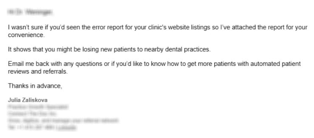 example of a free audit spam email