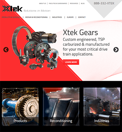 Xtek new website design