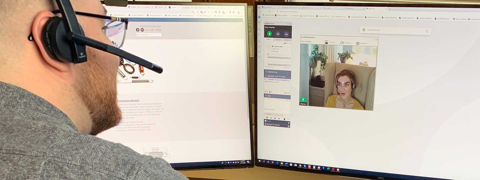People talking to each other over conference call